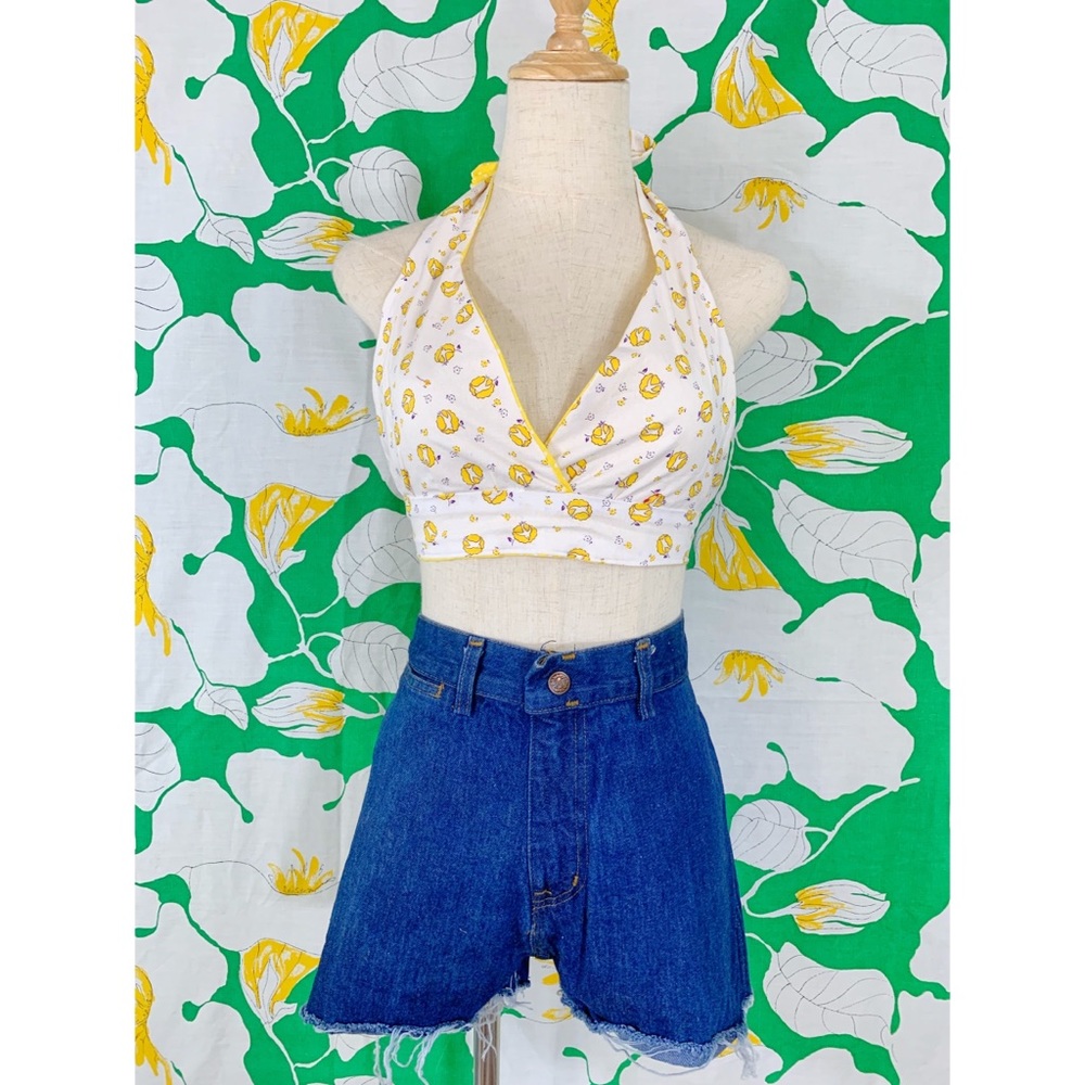 Cute Vintage 60s 70s Style Halter Top Bralette